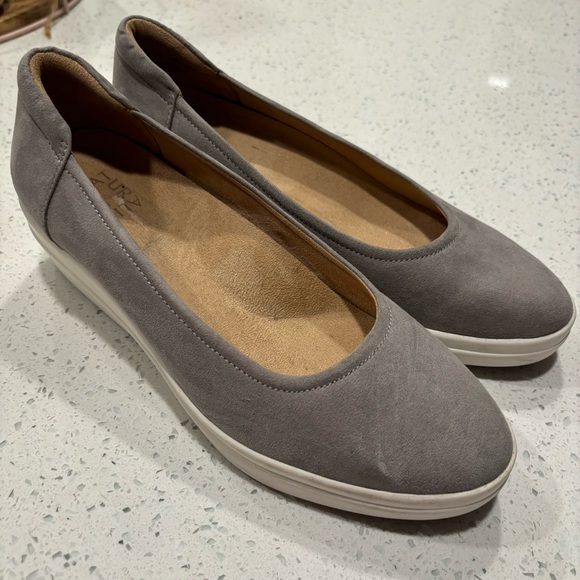 Naturalizer Womens Susan Leather Slip On Wedge Heels Gray Size 10 Medium - Picture 2 of 11